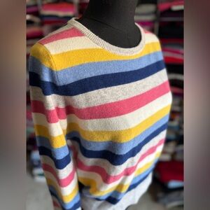 NWOT 100% CASHMERE COLIRFUL STRIPED SWEATER MEDIUM 4.99shp